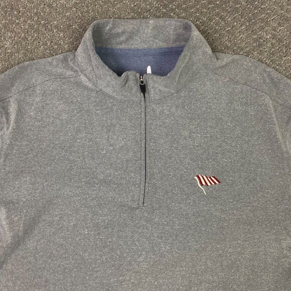 Johnnie-O 1/4 Zip Pullover Men's Medium Gray Meteor Brady 2.0 Microfleece - Picture 2 of 11